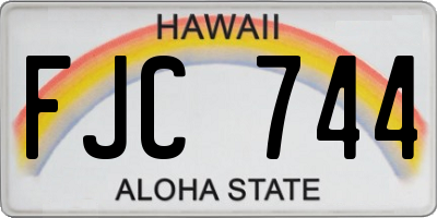 HI license plate FJC744