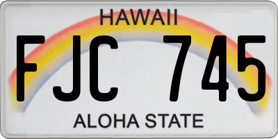HI license plate FJC745