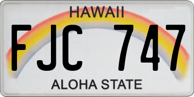 HI license plate FJC747