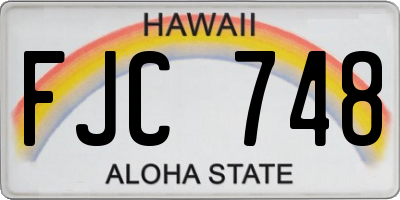 HI license plate FJC748