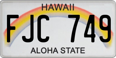 HI license plate FJC749