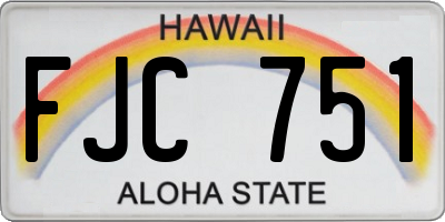 HI license plate FJC751