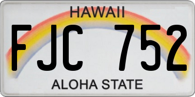 HI license plate FJC752