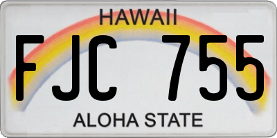 HI license plate FJC755