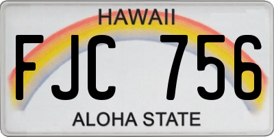 HI license plate FJC756