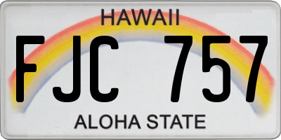 HI license plate FJC757