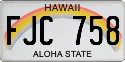 HI license plate FJC758