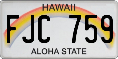 HI license plate FJC759