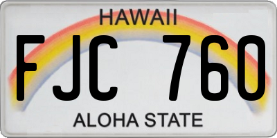 HI license plate FJC760