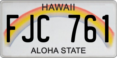 HI license plate FJC761