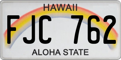 HI license plate FJC762