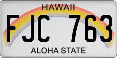 HI license plate FJC763