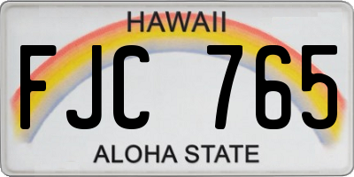 HI license plate FJC765