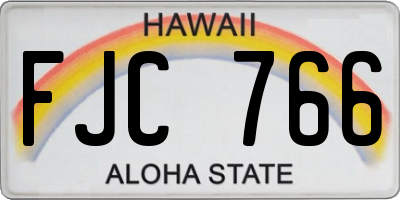 HI license plate FJC766