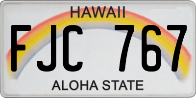 HI license plate FJC767