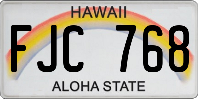 HI license plate FJC768