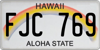 HI license plate FJC769