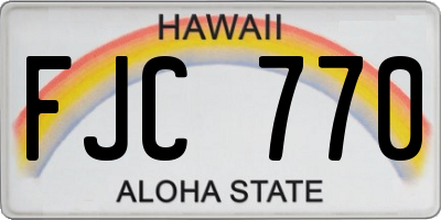 HI license plate FJC770