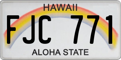 HI license plate FJC771