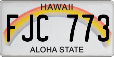 HI license plate FJC773