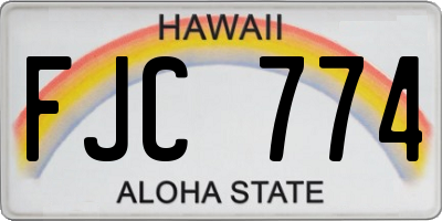 HI license plate FJC774