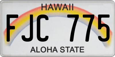 HI license plate FJC775