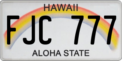 HI license plate FJC777