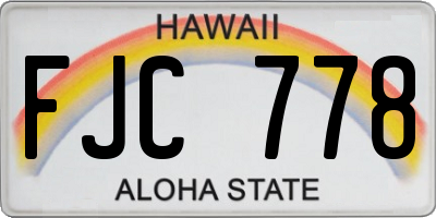 HI license plate FJC778