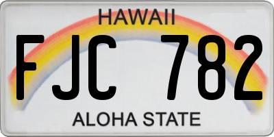 HI license plate FJC782
