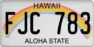 HI license plate FJC783
