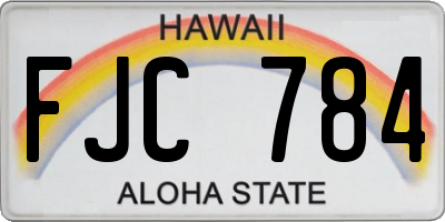 HI license plate FJC784