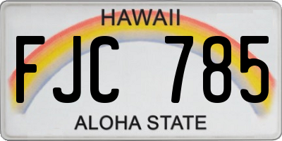 HI license plate FJC785