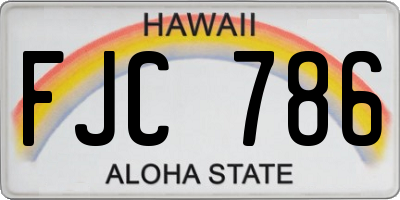 HI license plate FJC786