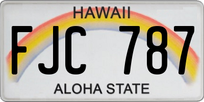 HI license plate FJC787