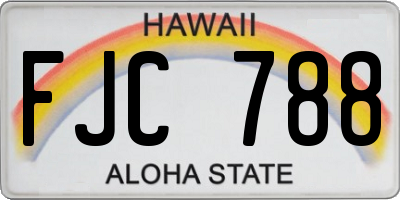 HI license plate FJC788
