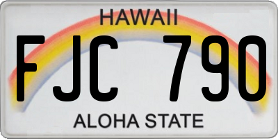 HI license plate FJC790