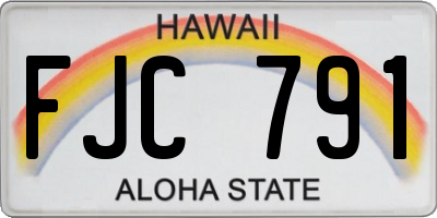 HI license plate FJC791