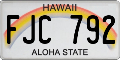 HI license plate FJC792