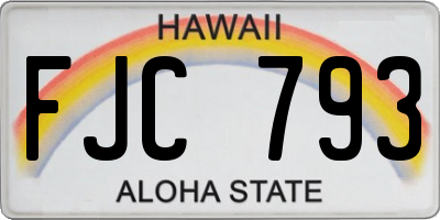 HI license plate FJC793