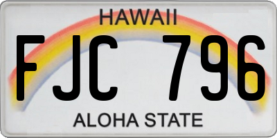 HI license plate FJC796