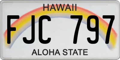 HI license plate FJC797