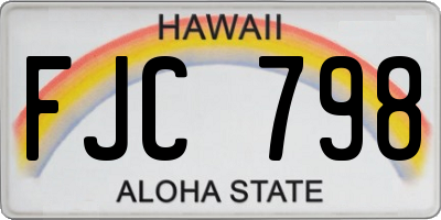 HI license plate FJC798
