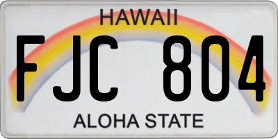 HI license plate FJC804