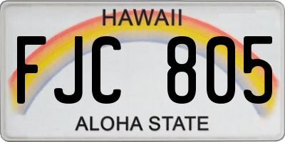 HI license plate FJC805