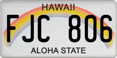 HI license plate FJC806