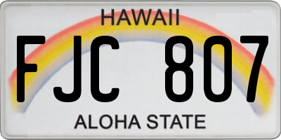 HI license plate FJC807