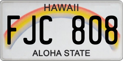 HI license plate FJC808
