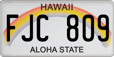 HI license plate FJC809