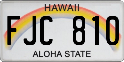 HI license plate FJC810