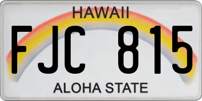 HI license plate FJC815